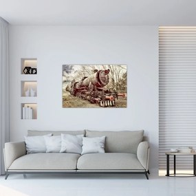 Tablou cu locomotivă istorică (90x60 cm)