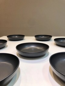 Set 48 Boluri Pasta Vulcano (Farfurie adanca si intinsa 26cm) Negru Mat Carbon