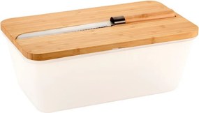Cutie pentru paine cu taietor si cutit 3in1 Kesper 58480, Bambus, Mat