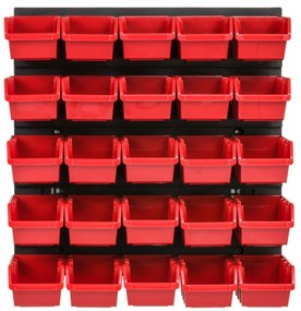 Perete pentru unelte 39x39cm + 25 cutii RED