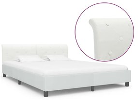 284875 vidaXL Cadru de pat, alb, 180 x 200 cm, piele ecologică