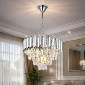 Brilagi - Lustră cu lanț ECLIPSE, 5xE14/10W/230V, diam. 38 cm, argintie