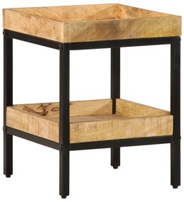 vidaXL Masă laterală cu raft Maro 35 x 35 x 45 cm Lemn masiv de mango