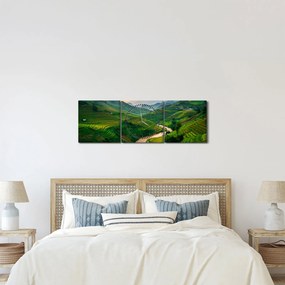 Tablou - Terase de orez II. (cu ceas) (90x30 cm)