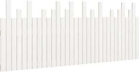 vidaXL Tăblie de pat pentru perete, alb, 204x3x80 cm, lemn masiv pin