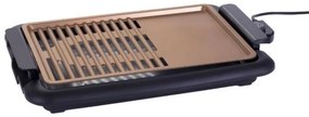 Gratar electric Oliver Voltz OV51015O, 1500W, 42x27.5 cm, 2 zone de gatit, Strat antiaderent, Termostat, Negru/Maro