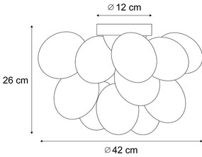 Plafonieră de design auriu cu sticlă curcubeu 4 lumini - Uvas