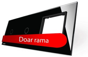 Panou 2 intrerupatoare simple cu touch si priza Livolo din sticla