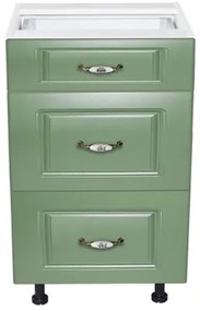 Corp inferior 50 cu 3 sertare metalice greutate Zebra MDF Verde