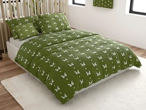 Lenjerie de pat din microfibra de flanel WHITE BOW verde Dimensiune lenjerie de pat: 70 x 90 cm | 140 x 200 cm