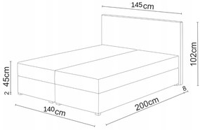 Pat matrimonial Boxspring 160 cm Karen (negru) ( cu saltea și sp. depozitare). 1046601
