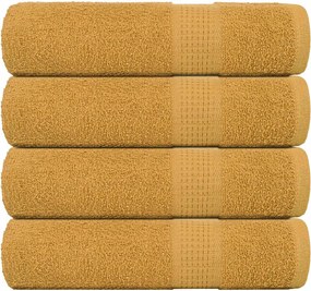 vidaXL Prosoape de baie, FROGN, 4 buc., aurii, 100x150 cm, 360 g/m²