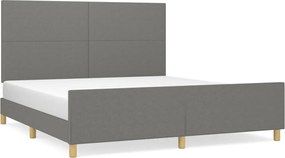 vidaXL Cadru de pat fără saltea, gri închis, 180x200 cm, textil
