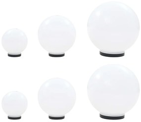 Set lampi glob cu LED, 6 buc., 20 30 40 cm, PMMA, sferic 6, 1