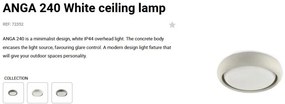 Plafoniera LED exterior iluminat minimalist IP44 ANGA 24cm alba