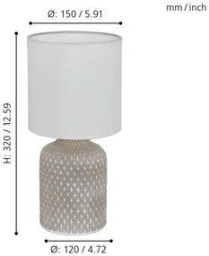 Eglo 97774 - Lampă de masă BELLARIVA 1xE14/40W/230V