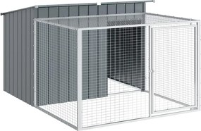 vidaXL Cușcă pentru câini cu împrejmuire, antracit, 153x194x110 cm, oțel galvanizat