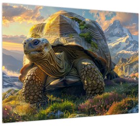 Tablou - Țestoasă și peisaj montan (70x50 cm)
