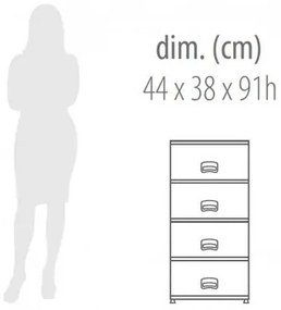 Aldotrade Comoda cu 4 sertare RETRO NEW, gri