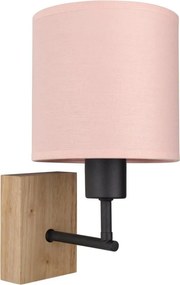 Brilagi - Lampă de perete BOBO WOOD 1xE27/25W/230V stejar/negru/roz
