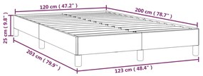 Cadru de pat, alb, 120x200 cm, piele ecologica Alb, 25 cm, 120 x 200 cm