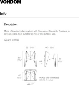 Set de 4 Scaune cu brate ultra-moderne de exterior / interior design premium VOXEL ARMCHAIR 51031 Vondom