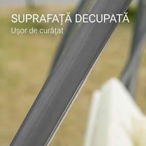 Outsunny Balansoar de Grădină Convertibil în Pat, Balansoar pentru 3 Persoane cu Acoperiș Reglabil și 2 Suporturi pentru Pahare, 200x120x164 cm, Crem