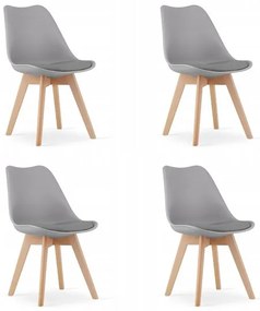 Set 4 scaune stil scandinav, Artool, Mark, PP, lemn, gri, 49x42x82 cm