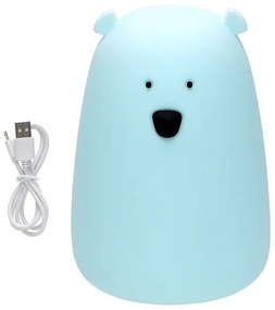 Lampă LED RGB pentru copii BEAR, tactilă, 0,8W, 5V, albastru