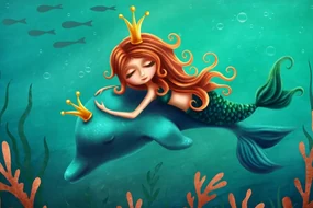 Tablou zâna de mare cu delfinul