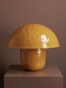 Lampa de masa, din metal, portocalie, forma de ciuperca, Bossue