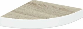 vidaXL Raft de perete de colț, stejar și alb, 25x25x3,8 cm, MDF