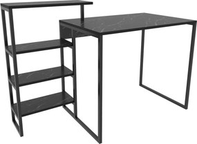 Birou RINO, negru cu efect de marmura, negru, PAL melaminat/metal, 133