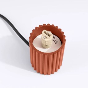 Veioză portocalie cu abajur din sticlă (înălțime 19 cm) Orbital – Sollux