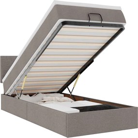 vidaXL Pat otoman cu saltea Taupe 100x200 cm Stofa