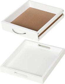 HOMCOM Căruț de servire căruță de bucătărie pe roți 2 tavane detașabile, sertar, raft stejar deschis lemn de pin alb | Aosom Romania