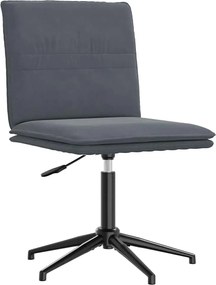 vidaXL Scaun de bucătărie, gri închis, catifea