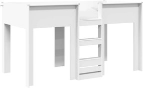 vidaXL Pat Etajat pentru Copii Alb 100 x 200 cm Lemn compozit