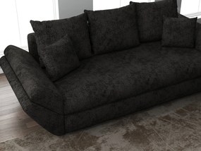 Canapea extensibilă dumonde cu ladă de depozitare si sezut confortabil din spuma high-density, Loana Enjoy Black 250x100 cm