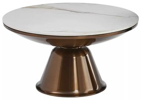 Măsuță de cafea Rovigo, marmură / bronz