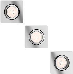 Philips -SET 3x spot încastrat LED RGBW reglabil DONEGAL 1xGU10/4,8W/230V+telecomandă