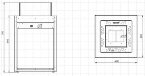 Șemineu de exterior pe gaz Planika Square GAS 79,7x48 cm 10kW