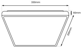 Plafonieră LED pentru baie DABAR LED/17W/230V 4000K 33x33 cm IP44