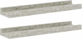 vidaXL Rafturi de perete, 2 buc., gri beton, 40x9x3 cm