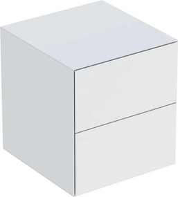 Dulap mediu suspendat Geberit One alb mat cu 2 sertare 45 cm