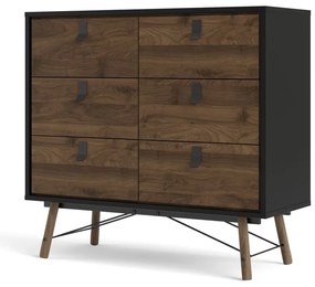 Comodă Tvilum Ry, 102x95 cm, maro închis-negru