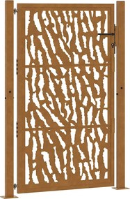 vidaXL Poartă de grădină 100x150 cm, oțel rezistent la intemperii, model cu urme