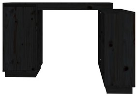 Birou, negru, 110x50x75 cm, lemn masiv de pin Negru