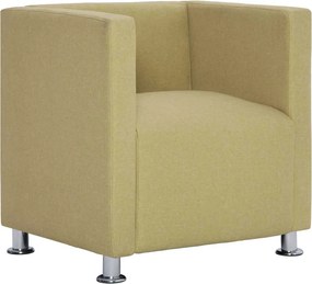 vidaXL Fotoliu cubic, verde, material textil