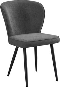 Scaun RIO 2, gri inchis/negru, stofa buclata/metal, 64x51x84 cm